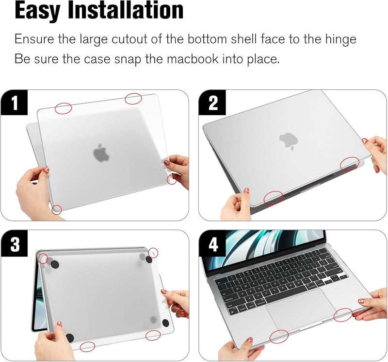 MacBook Air 13.6" M4/M3/M2 Chip (Model A3240/A3113/A2681, 2025/2024/2022) Hard Shell Case | Fintie
