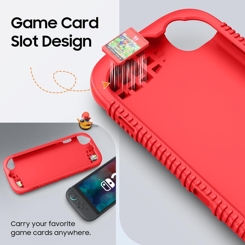 Soft Silicone Case for Nintendo Switch 2 w/Ergonomic Grip and 2 Cartridge Slots, Durable & Anti-Slip | Fintie