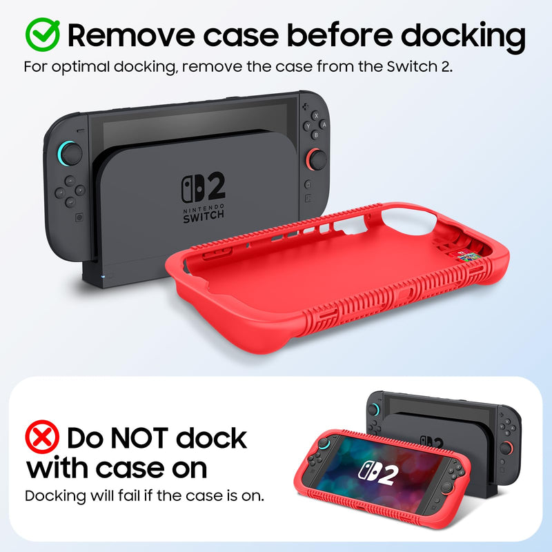 Soft Silicone Case for Nintendo Switch 2 w/Ergonomic Grip and 2 Cartridge Slots, Durable & Anti-Slip | Fintie