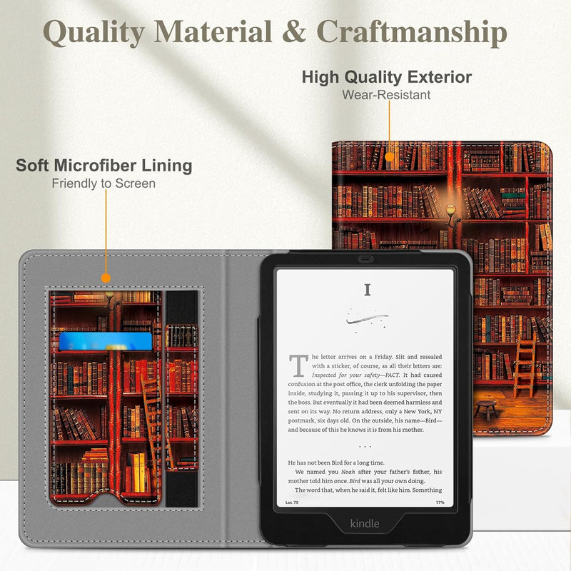 Kindle Paperwhite/Kindle Colorsoft 7" (12th Gen, 2024) Vegan Leather Sleeve Case with Stand and Handstrap | Fintie