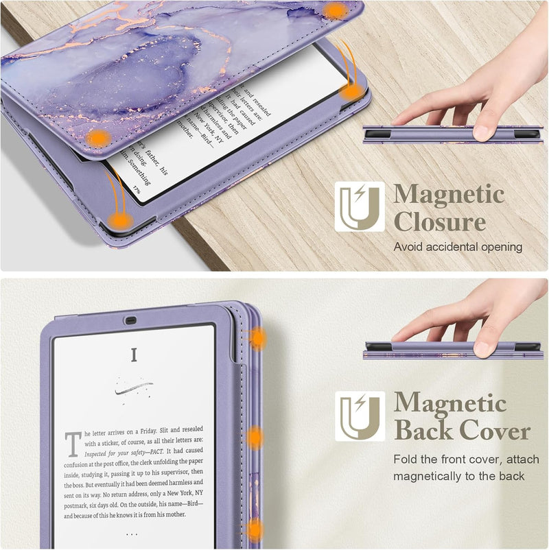 Kindle Paperwhite/Kindle Colorsoft 7" (12th Gen, 2024) Vegan Leather Sleeve Case with Stand and Handstrap | Fintie