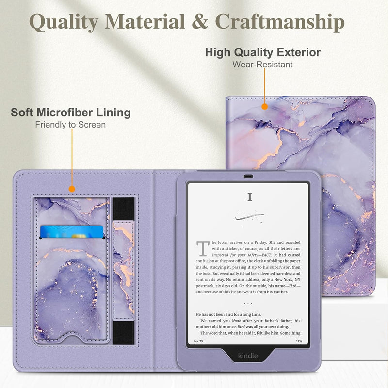 Kindle Paperwhite/Kindle Colorsoft 7" (12th Gen, 2024) Vegan Leather Sleeve Case with Stand and Handstrap | Fintie