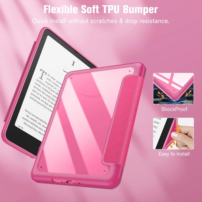 Kindle Colorsoft / Kindle Paperwhite 7" 2024  Hybrid Slim Case with Clear Back | Fintie