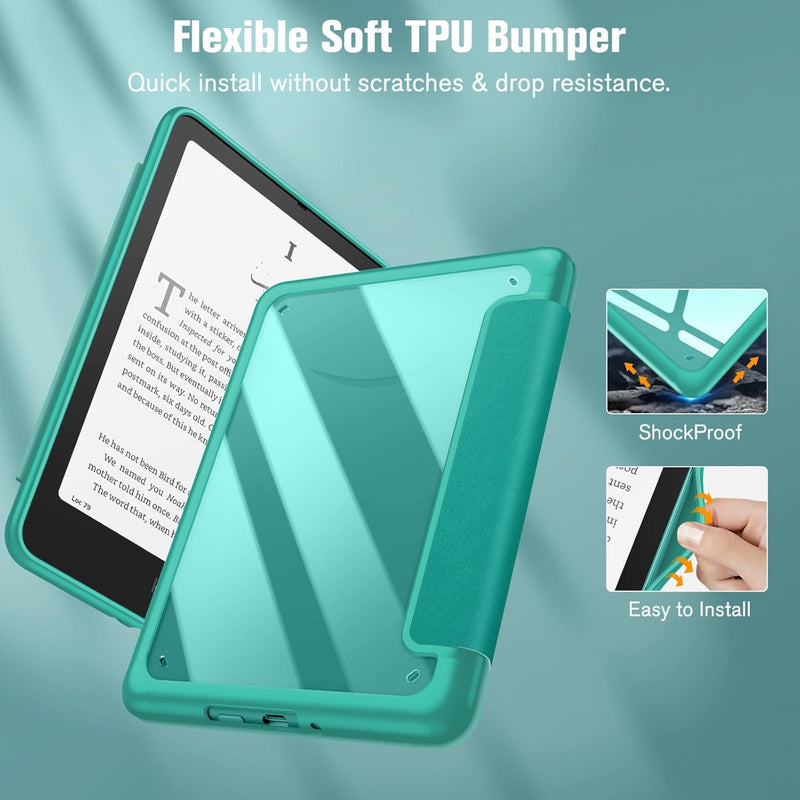Kindle Colorsoft / Kindle Paperwhite 7" 2024  Hybrid Slim Case with Clear Back | Fintie