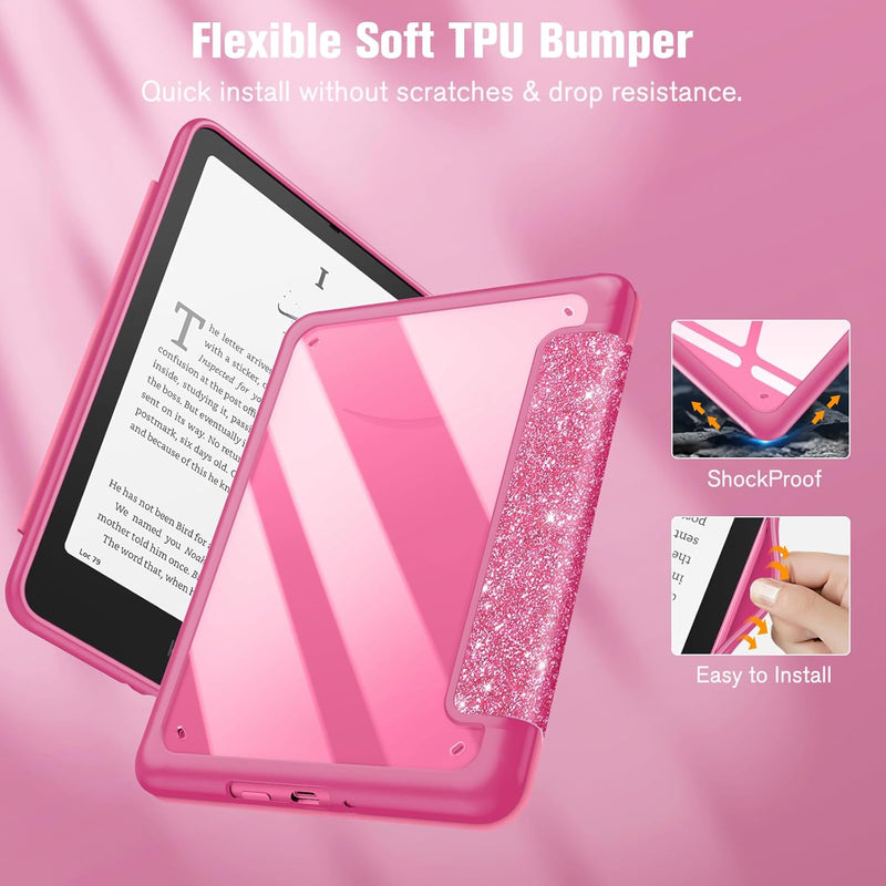 Kindle Colorsoft / Kindle Paperwhite 7" 2024  Hybrid Slim Case with Clear Back | Fintie
