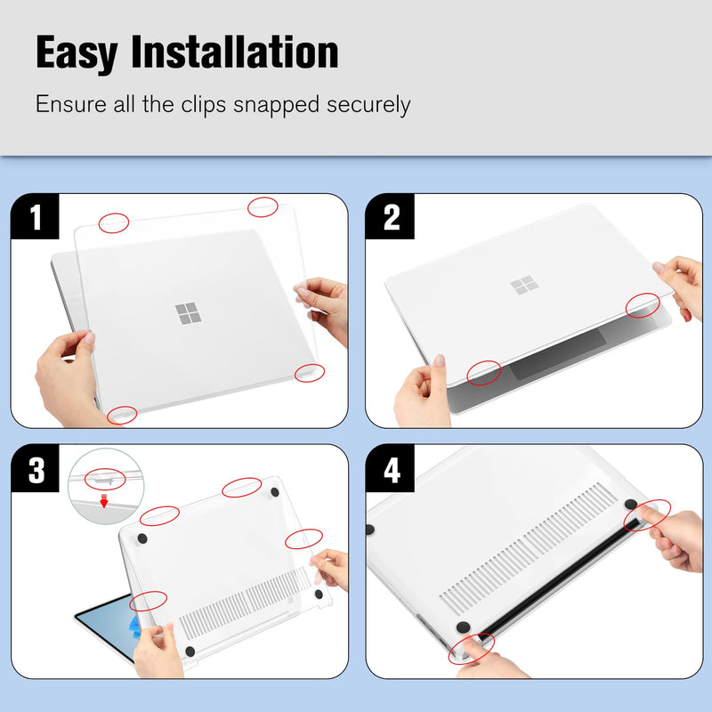 Fintie Frost Case for 13.8-inch Surface Laptop 7 (Model: 2036) - Hard Shell Snap-on Protective Cover