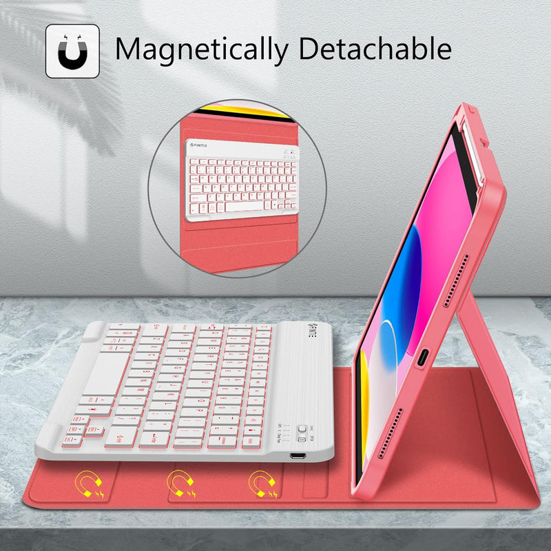 iPad A16 11-inch (2025)/iPad 10th Gen (2022) Backlit Keyboard Case w/ Pencil Holder | Fintie