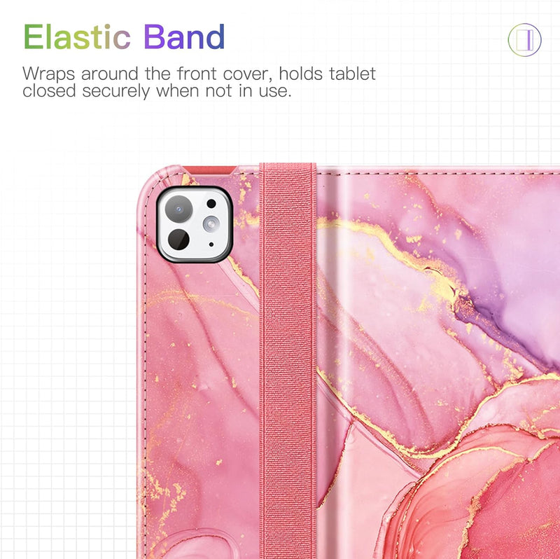 fintie case for m4 chip ipad pro 11 in pink marble
