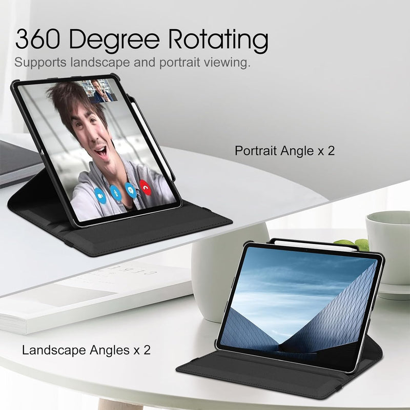 prop ipad pro 13 up vertically with Fintie case