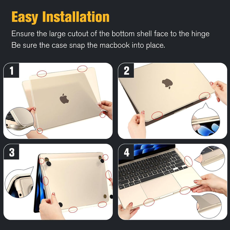 MacBook Air 13.6" M4/M3/M2 Chip (2025/2024/2022) Slim Matte Case | Fintie