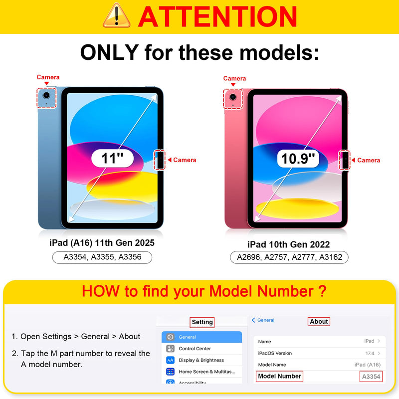 iPad A16 Chip 11-inch (2025), iPad 10th Gen (2022) Keyboard Case w/ Pencil Holder | Fintie