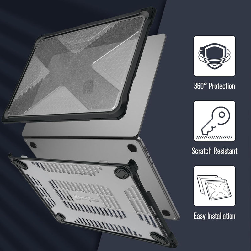 MacBook Air 13.6" M4/M3/M2 Chip (Model A3240/A3113/A2681) Tuatara Rugged Case | Fintie