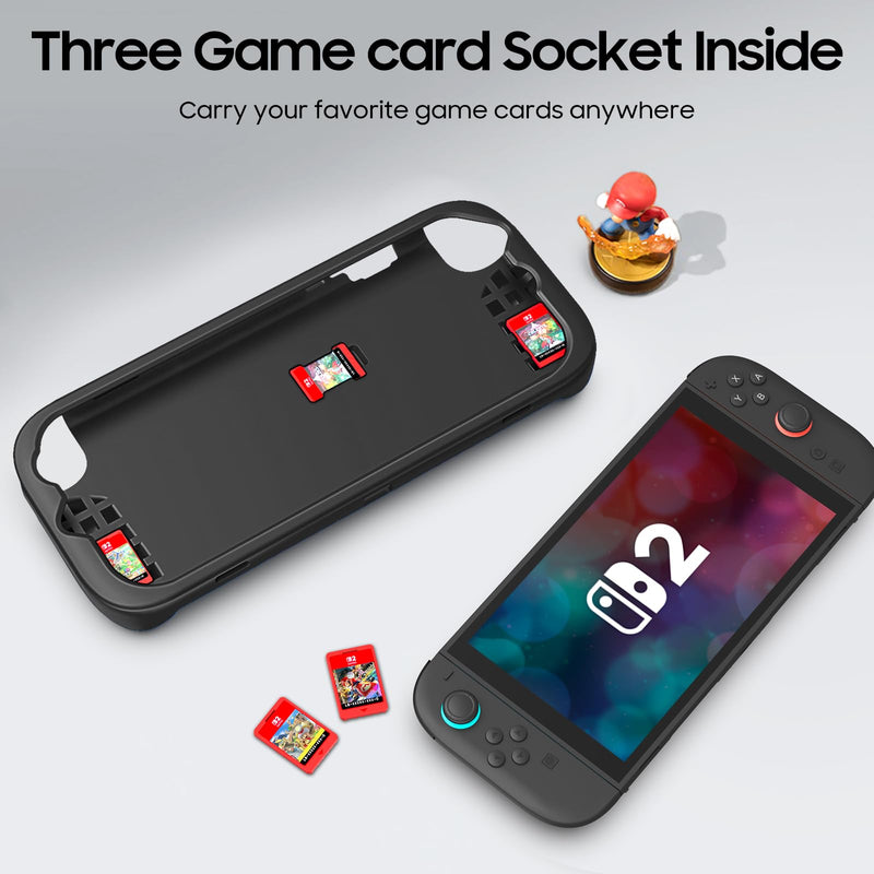 Shockproof Case for Nintendo Switch 2 w/Ergonomic Grip and 3 Game Cartridge Slots | Fintie