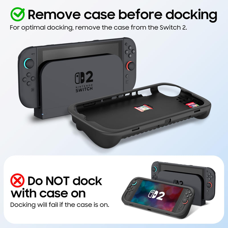 Shockproof Case for Nintendo Switch 2 w/Ergonomic Grip and 3 Game Cartridge Slots | Fintie