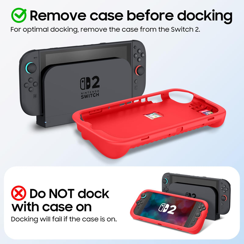 Shockproof Case for Nintendo Switch 2 w/Ergonomic Grip and 3 Game Cartridge Slots | Fintie