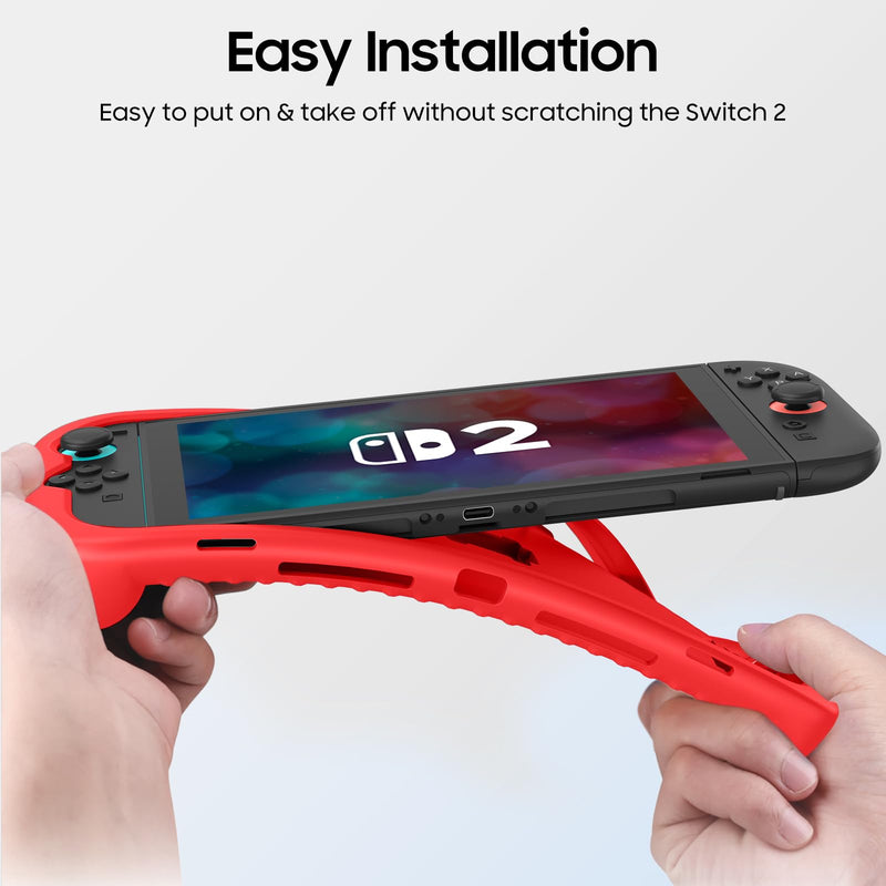 Shockproof Case for Nintendo Switch 2 w/Ergonomic Grip and 3 Game Cartridge Slots | Fintie