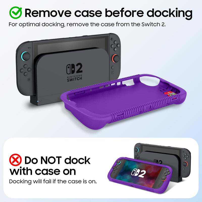 Soft Silicone Case for Nintendo Switch 2 w/Ergonomic Grip and 2 Cartridge Slots, Durable & Anti-Slip | Fintie