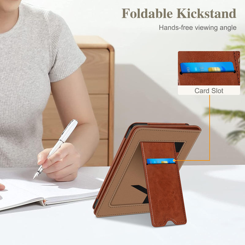 Kindle Paperwhite/Kindle Colorsoft 7" (12th Gen, 2024) Vegan Leather Sleeve Case with Stand and Handstrap | Fintie