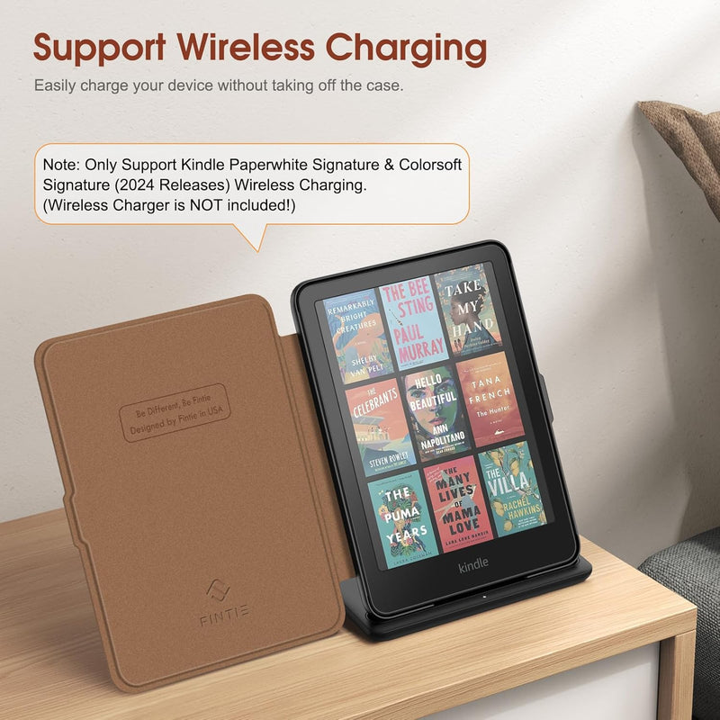 Kindle Paperwhite 7-Inch (12th Gen, 2024)/Kindle Colorsoft 2024 Slim PU Leather Case | Fintie
