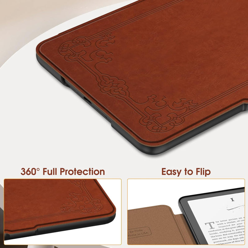 Kindle Paperwhite 7-Inch (12th Gen, 2024)/Kindle Colorsoft 2024 Slim PU Leather Case | Fintie