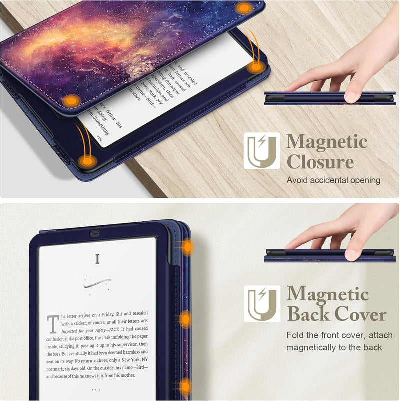 Kindle Paperwhite/Kindle Colorsoft 7" (12th Gen, 2024) Vegan Leather Sleeve Case with Stand and Handstrap | Fintie