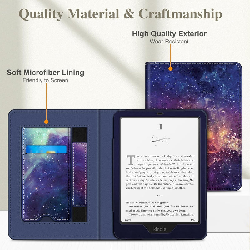 Kindle Paperwhite/Kindle Colorsoft 7" (12th Gen, 2024) Vegan Leather Sleeve Case with Stand and Handstrap | Fintie