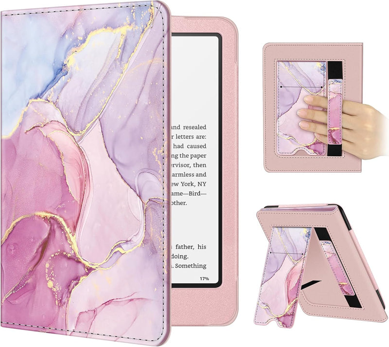 Kindle Paperwhite/Kindle Colorsoft 7" (12th Gen, 2024) Vegan Leather Sleeve Case with Stand and Handstrap | Fintie