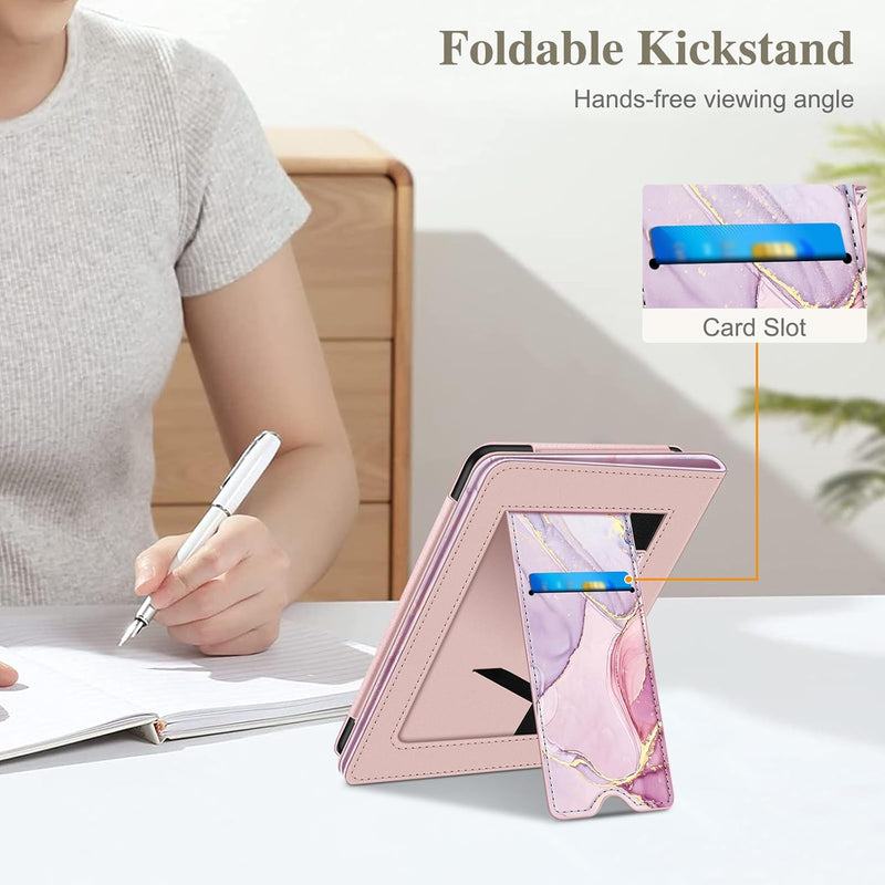 Kindle Paperwhite/Kindle Colorsoft 7" (12th Gen, 2024) Vegan Leather Sleeve Case with Stand and Handstrap | Fintie