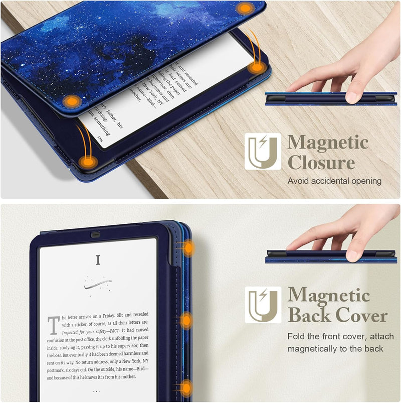 Kindle Paperwhite/Kindle Colorsoft 7" (12th Gen, 2024) Vegan Leather Sleeve Case with Stand and Handstrap | Fintie