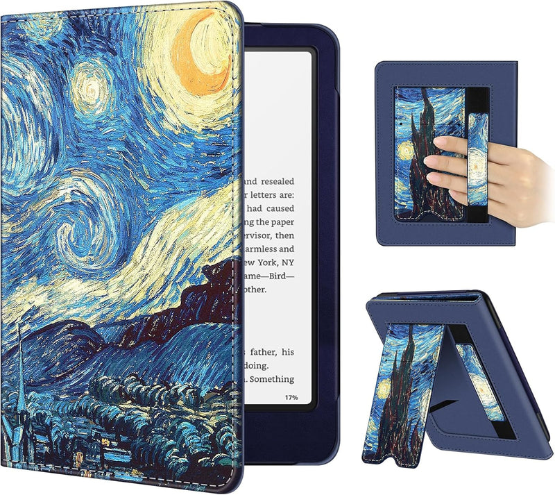 Kindle Paperwhite/Kindle Colorsoft 7" (12th Gen, 2024) Vegan Leather Sleeve Case with Stand and Handstrap | Fintie