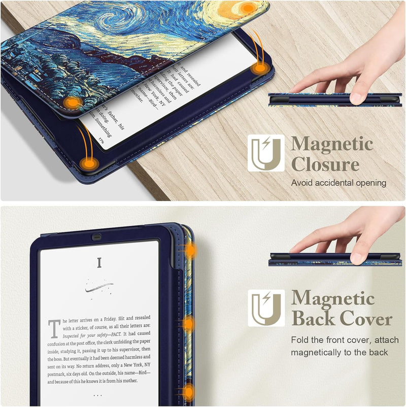 Kindle Paperwhite/Kindle Colorsoft 7" (12th Gen, 2024) Vegan Leather Sleeve Case with Stand and Handstrap | Fintie