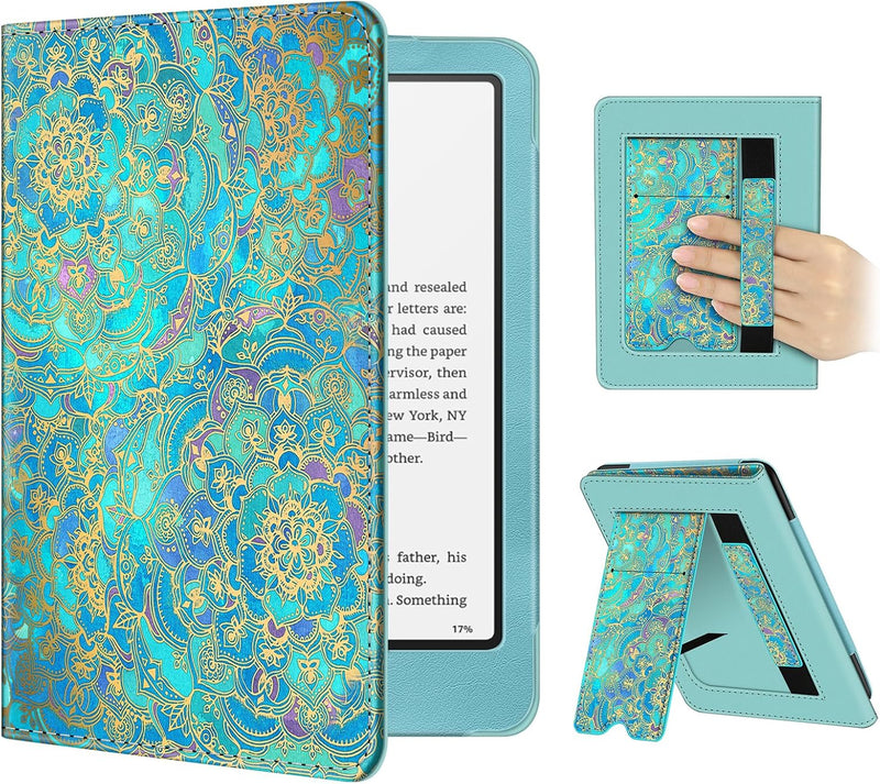 Kindle Paperwhite/Kindle Colorsoft 7" (12th Gen, 2024) Vegan Leather Sleeve Case with Stand and Handstrap | Fintie