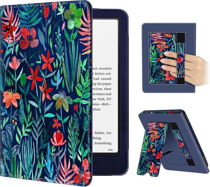Kindle Paperwhite/Kindle Colorsoft 7" (12th Gen, 2024) Vegan Leather Sleeve Case with Stand and Handstrap | Fintie