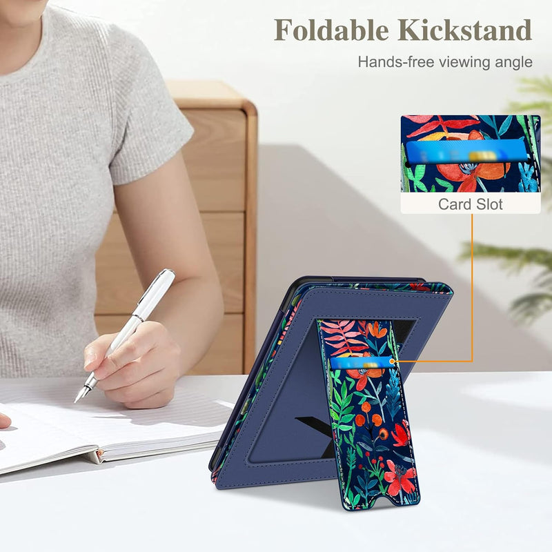 Kindle Paperwhite/Kindle Colorsoft 7" (12th Gen, 2024) Vegan Leather Sleeve Case with Stand and Handstrap | Fintie