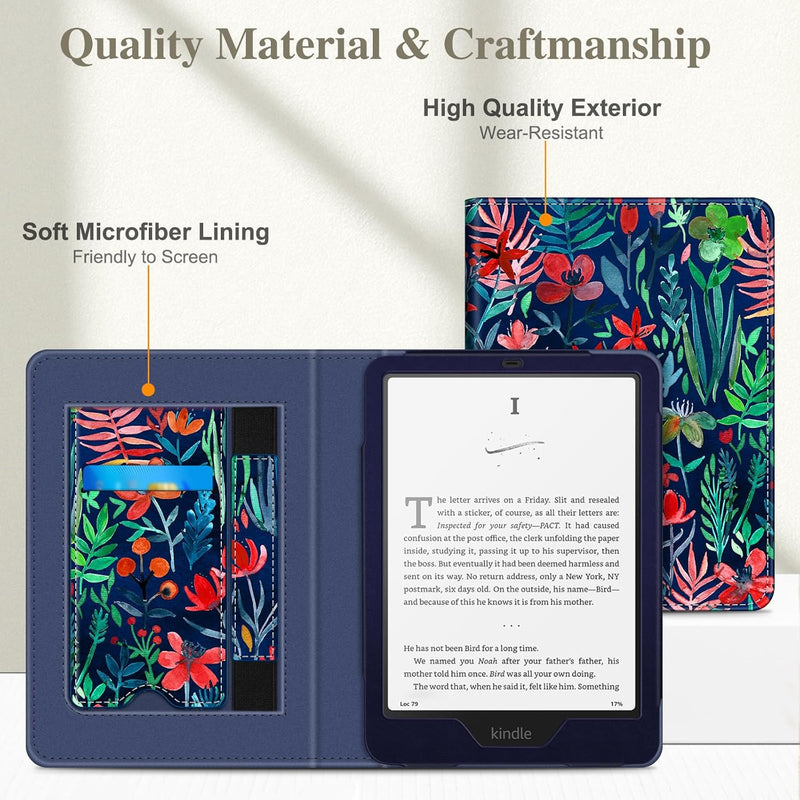 Kindle Paperwhite/Kindle Colorsoft 7" (12th Gen, 2024) Vegan Leather Sleeve Case with Stand and Handstrap | Fintie