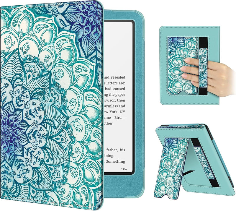 Kindle Paperwhite/Kindle Colorsoft 7" (12th Gen, 2024) Vegan Leather Sleeve Case with Stand and Handstrap | Fintie