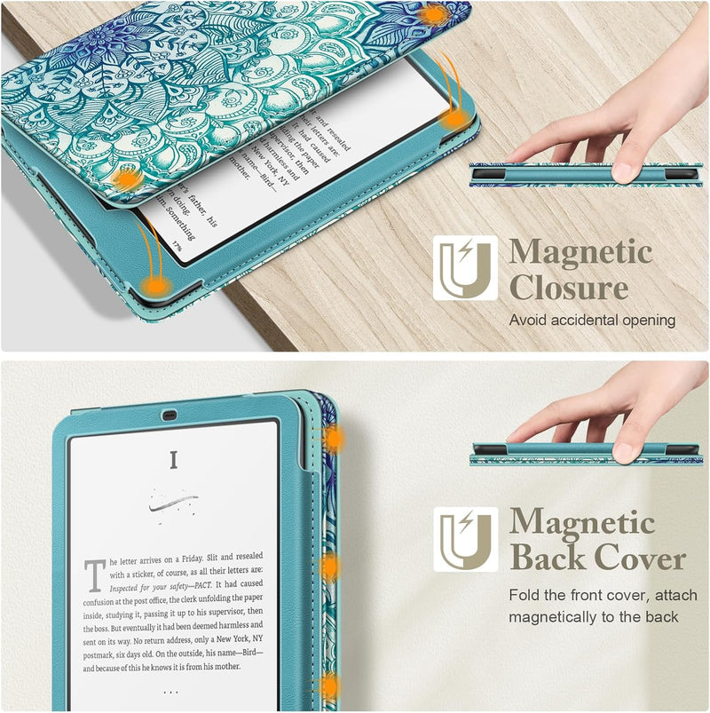 Kindle Paperwhite/Kindle Colorsoft 7" (12th Gen, 2024) Vegan Leather Sleeve Case with Stand and Handstrap | Fintie