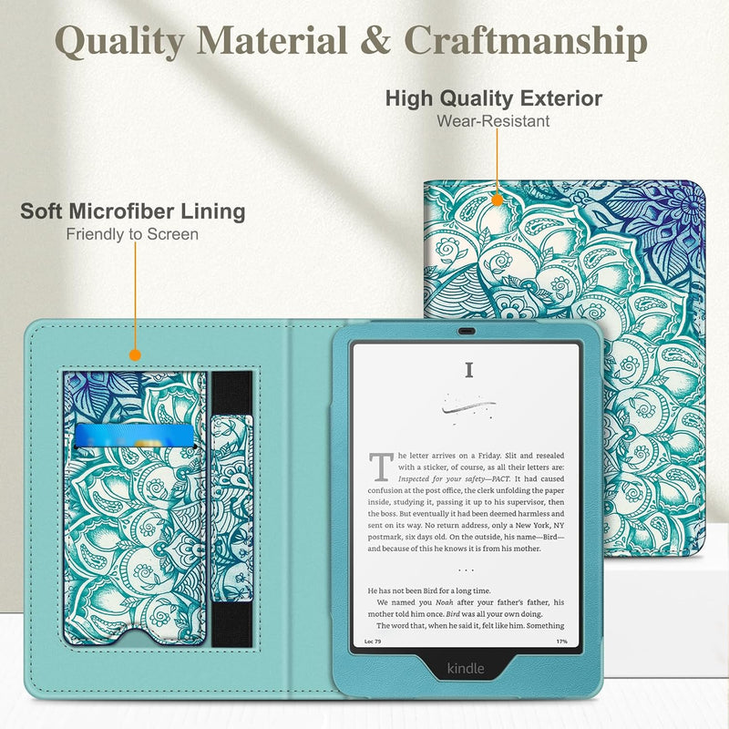 Kindle Paperwhite/Kindle Colorsoft 7" (12th Gen, 2024) Vegan Leather Sleeve Case with Stand and Handstrap | Fintie