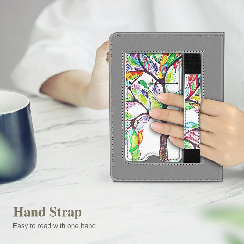 Kindle Paperwhite/Kindle Colorsoft 7" (12th Gen, 2024) Vegan Leather Sleeve Case with Stand and Handstrap | Fintie