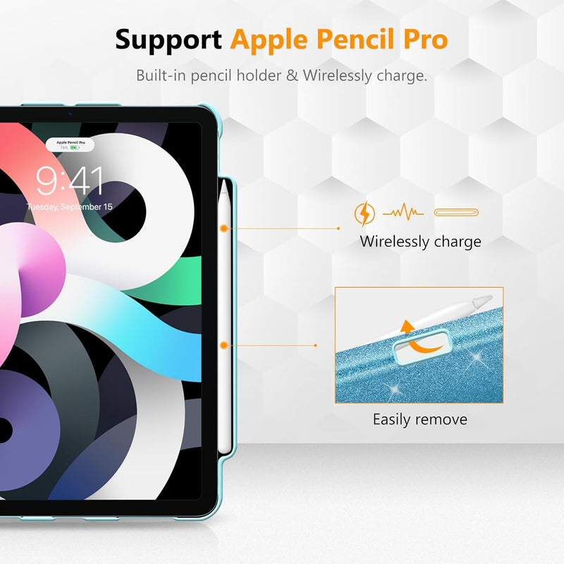 iPad Air 11" M3/M2 chip,iPad Air 5th/4th Generation 10.9" 360-Degree Rotating Stand Cover w/Pencil Holder | Fintie