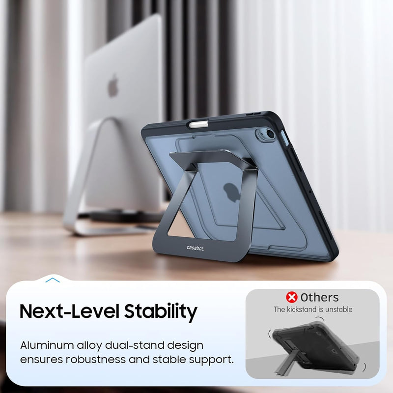 Shockproof Case for iPad Air 11 (M3/M2 Chip) w/Multi-Angle Kickstand, Slim Frosted Back Cover | Fintie