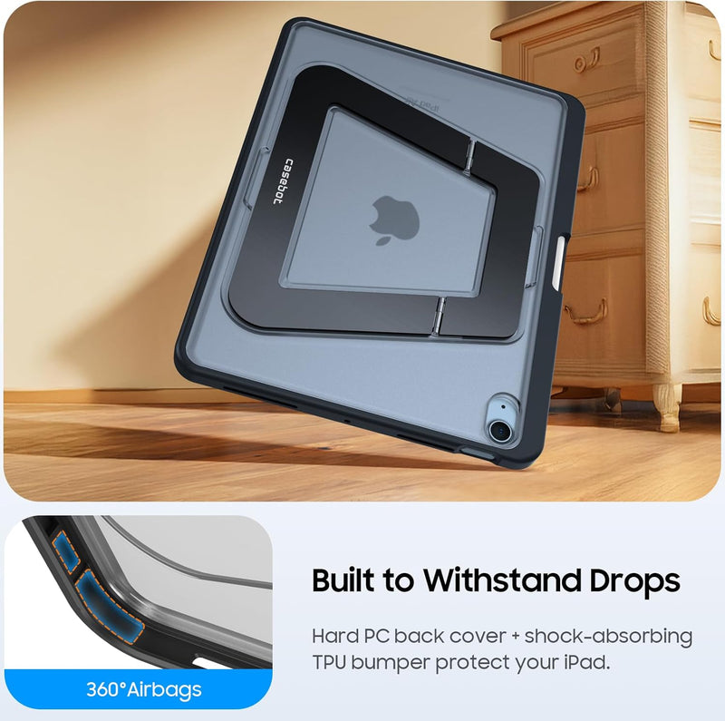 Shockproof Case for iPad Air 11 (M3/M2 Chip) w/Multi-Angle Kickstand, Slim Frosted Back Cover | Fintie