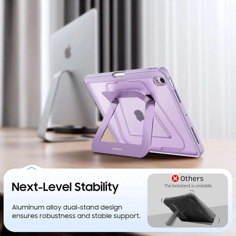 Shockproof Case for iPad Air 11 (M3/M2 Chip) w/Multi-Angle Kickstand, Slim Frosted Back Cover | Fintie