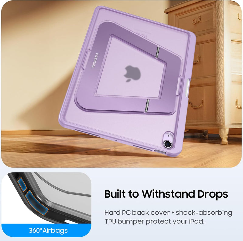 Shockproof Case for iPad Air 11 (M3/M2 Chip) w/Multi-Angle Kickstand, Slim Frosted Back Cover | Fintie