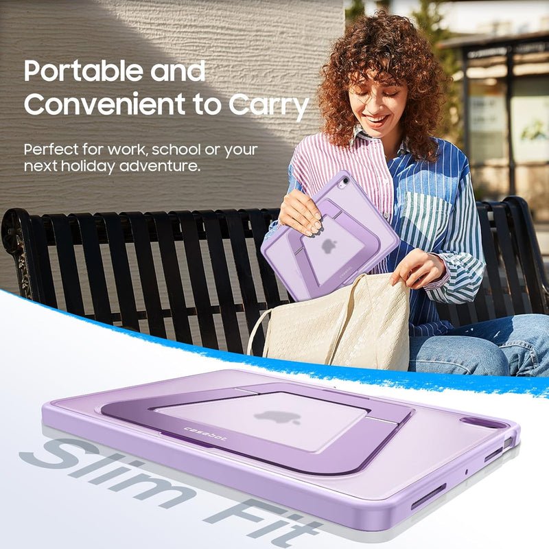 Shockproof Case for iPad Air 11 (M3/M2 Chip) w/Multi-Angle Kickstand, Slim Frosted Back Cover | Fintie