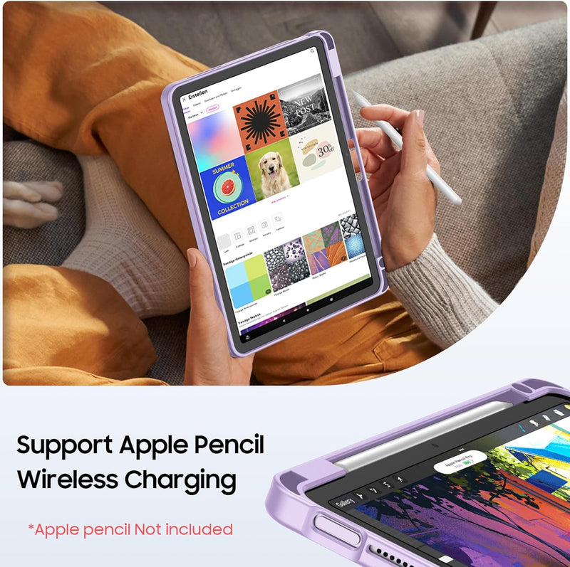 Shockproof Case for iPad Air 11 (M3/M2 Chip) w/Multi-Angle Kickstand, Slim Frosted Back Cover | Fintie