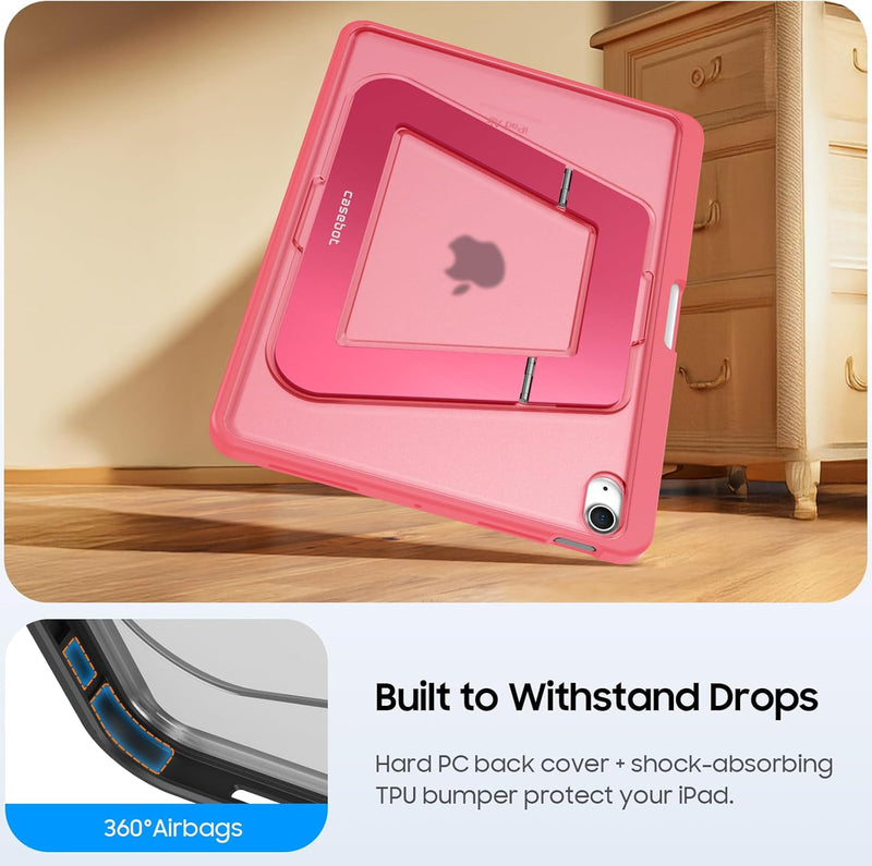 Shockproof Case for iPad Air 11 (M3/M2 Chip) w/Multi-Angle Kickstand, Slim Frosted Back Cover | Fintie