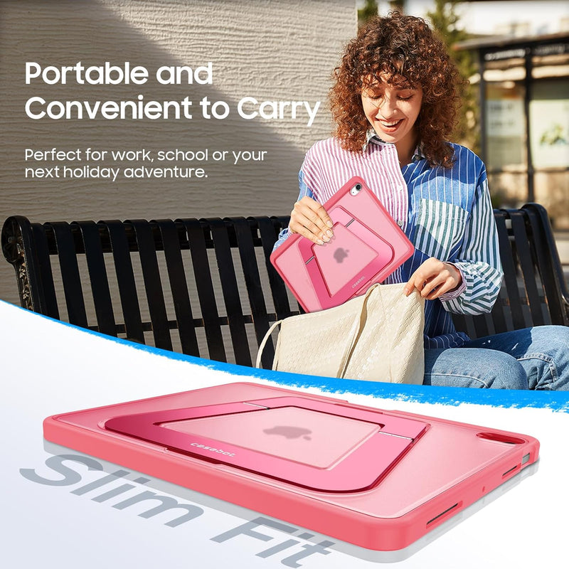 Shockproof Case for iPad Air 11 (M3/M2 Chip) w/Multi-Angle Kickstand, Slim Frosted Back Cover | Fintie