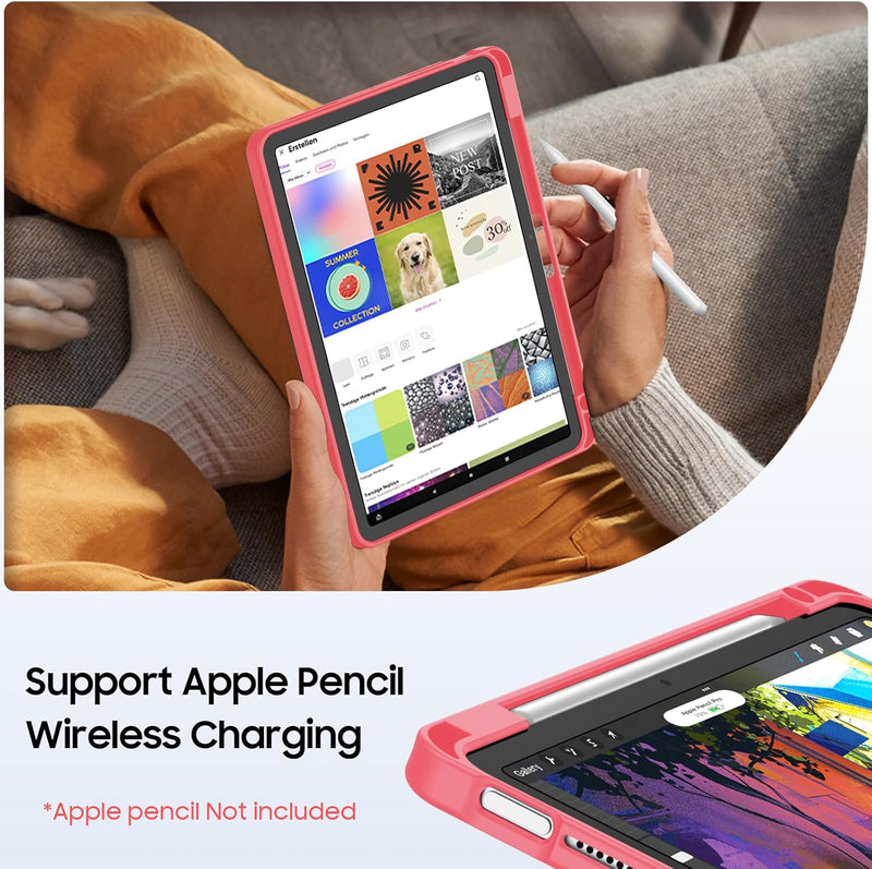 Shockproof Case for iPad Air 11 (M3/M2 Chip) w/Multi-Angle Kickstand, Slim Frosted Back Cover | Fintie