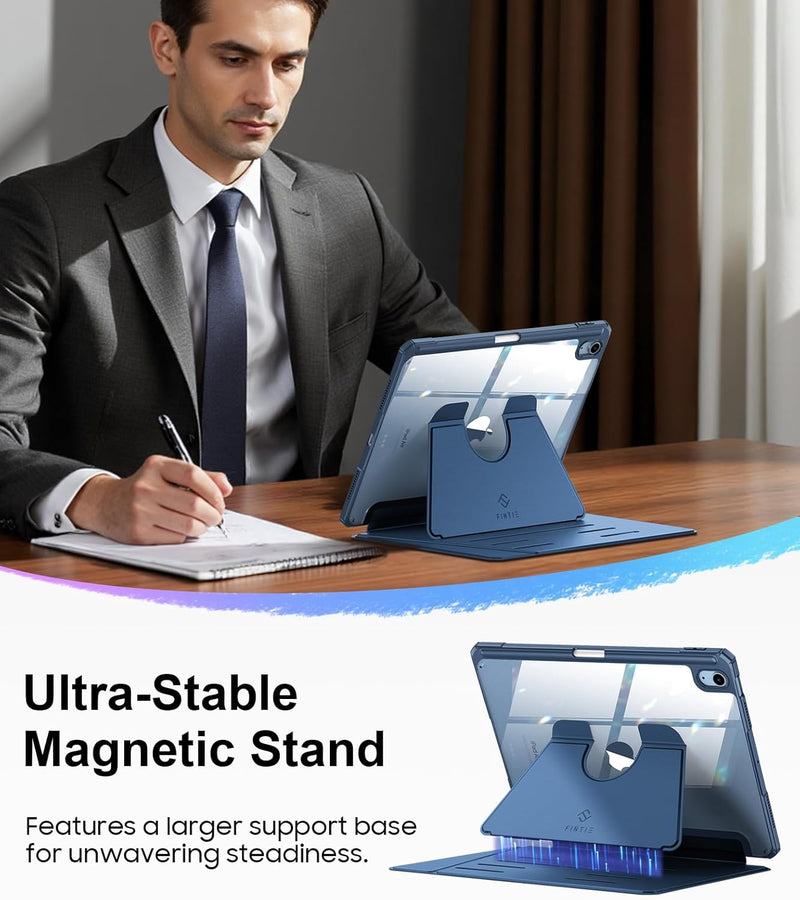 iPad Air 11-inch (M3/M2 Chip) Magnetic Stand Case w/Clear Back Cover & Pencil Holder | Fintie